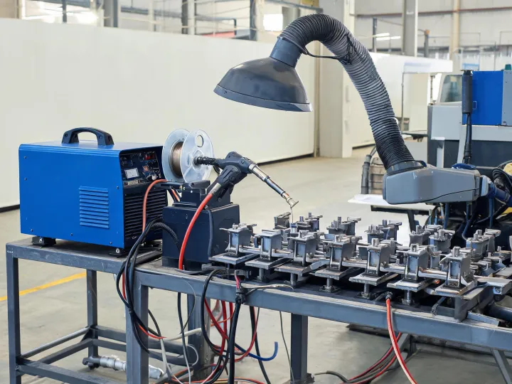 MIG welding in a production fabrication cell