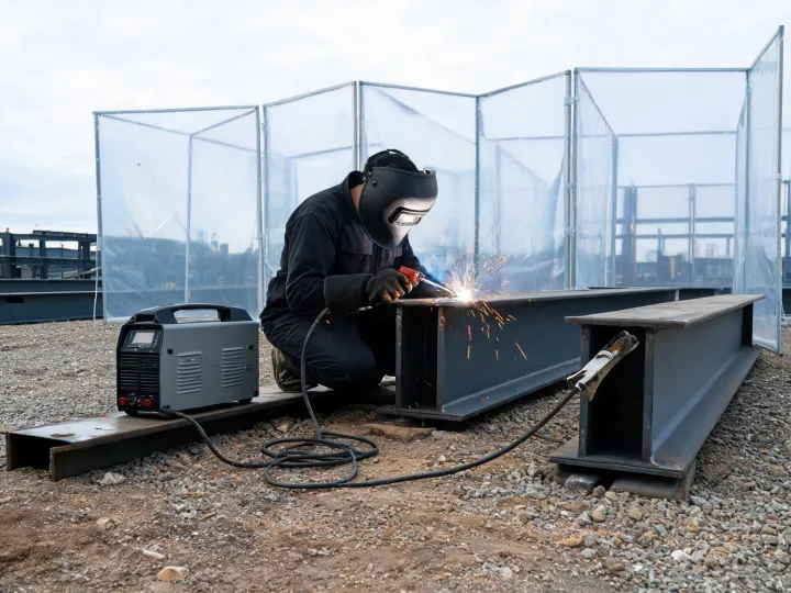 Field stick welding on structural steel